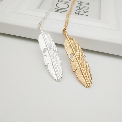 Big feather leaf pendant - big,