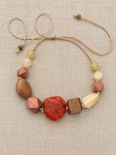 Big stone necklace handmade - big,
