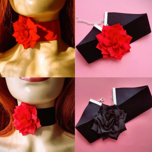 Big rose flower choker - big,