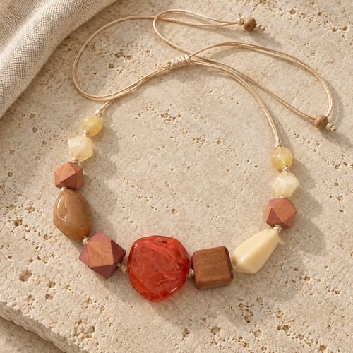 Big stone necklace handmade - big,
