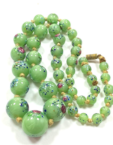 Vintage glass beaded necklace - vintage,