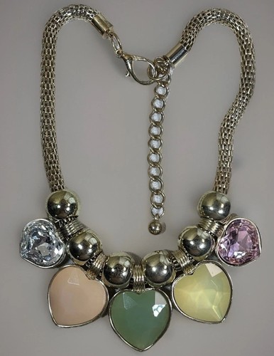Heart charm bib necklace big - heart,