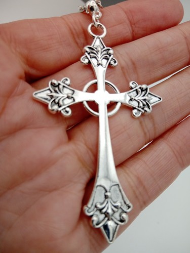 Very long ornate cross - long,