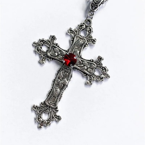 Gothic big zircon cross - big,
