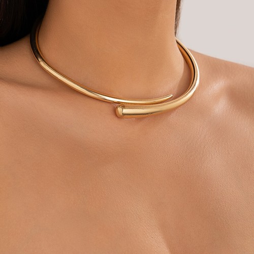 Gold silver choker necklace - choker,
