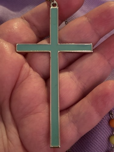 Big cross beaded necklace - big,