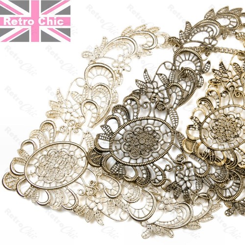 Big necklace filigree - necklace, metal
