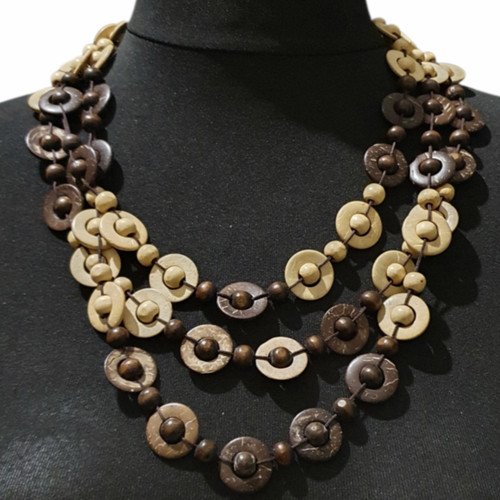 Boho brown wooden beaded chain - boho,