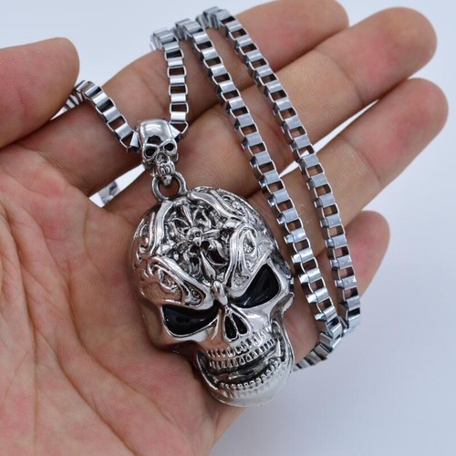 Mens stainless steel big - big, skull