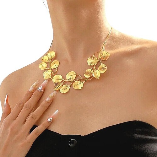 Leaf necklace statement branch - necklace,