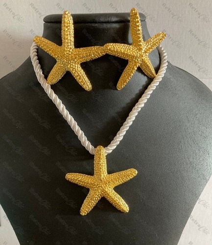 Big gold starfish pendant - starfish,