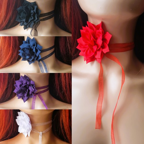 Big rose flower - big, choker