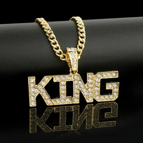 Gold king chain necklace - gold,