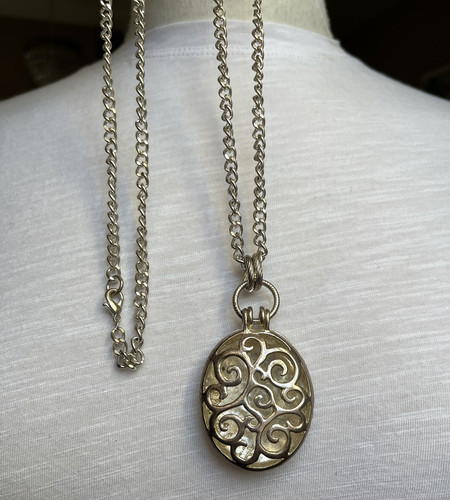 Long chain necklace silver - chain,