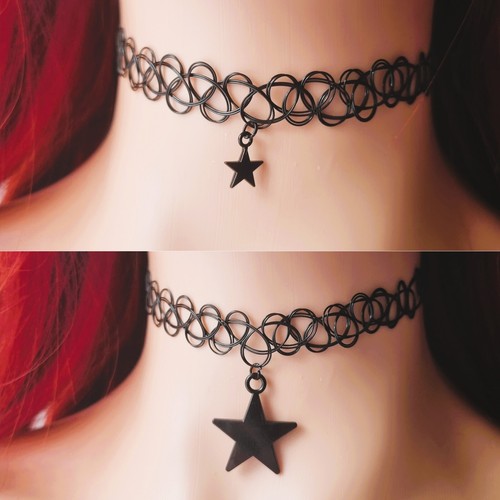 Tattoo choker stretch black - choker,