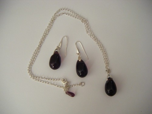 Big purple glass teardrop - purple,
