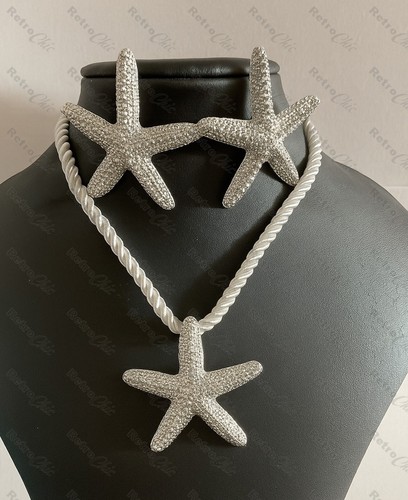 Big silver starfish pendant - silver,