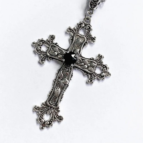 Gothic big zircon cross - big,