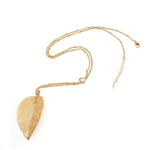 Big feather leaf pendant - big,